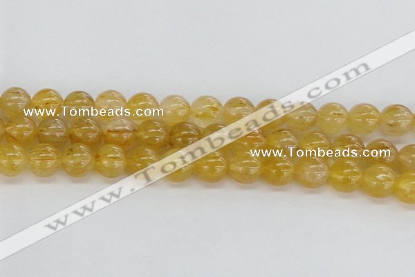 CRU661 15.5 inches 10mm round golden rutilated quartz beads