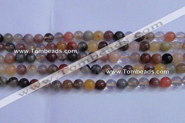 CRU752 15.5 inches 8mm round Multicolor rutilated quartz beads