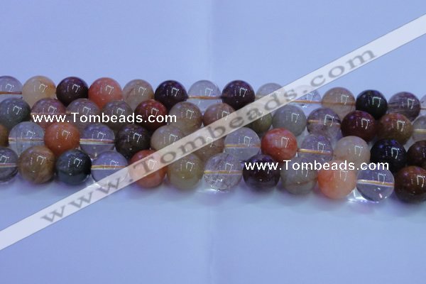 CRU755 15.5 inches 14mm round Multicolor rutilated quartz beads