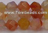 CRU768 15.5 inches 10mm faceted nuggets mixed rutilated quartz beads