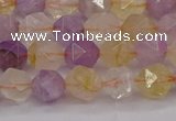 CRU772 15.5 inches 8mm faceted nuggets lavender amethyst & citrine beads