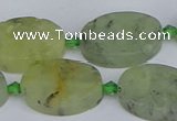 CRU784 15.5 inches 16*22mm oval green rutilated quartz beads