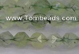 CRU791 15.5 inches 6mm faceted nuggets green rutilated quartz beads