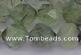 CRU794 15.5 inches 12mm faceted nuggets green rutilated quartz beads