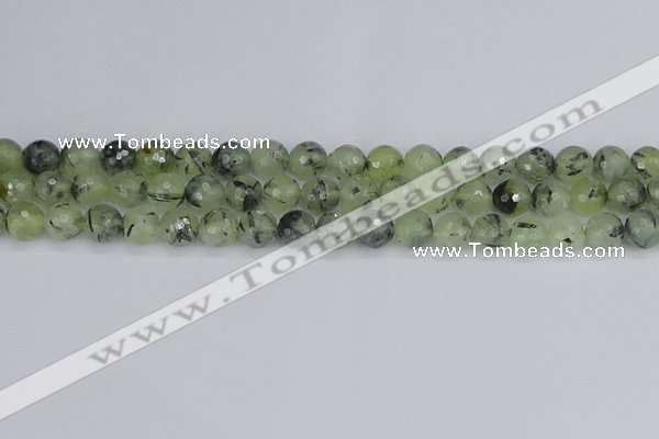 CRU802 15.5 inches 8mm faceted round prehnite gemstone beads