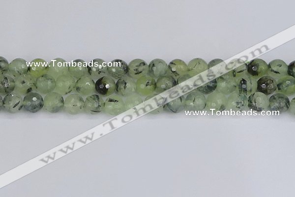 CRU804 15.5 inches 12mm faceted round prehnite gemstone beads