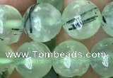 CRU813 15.5 inches 10mm round green rutilated quartz beads