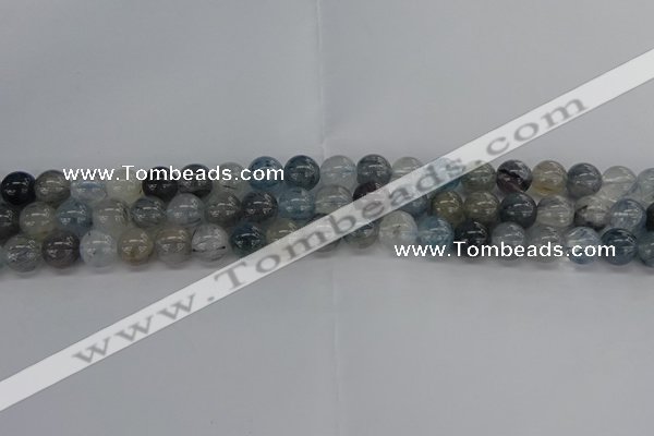 CRU853 15.5 inches 10mm round blue rutilated quartz beads