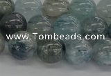 CRU854 15.5 inches 12mm round blue rutilated quartz beads