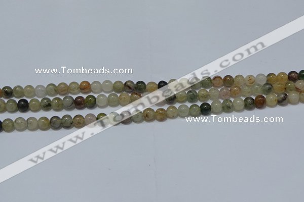 CRU900 15.5 inches 4mm round green rutilated quartz beads wholesale