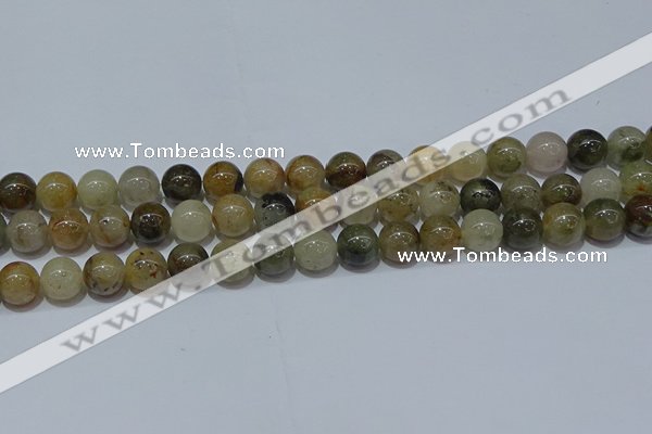 CRU903 15.5 inches 10mm round green rutilated quartz beads wholesale