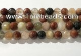 CRU915 15.5 inches 12mm faceted round mixed rutilated quartz beads