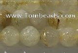 CRU926 15.5 inches 6mm round golden rutilated quartz beads wholesale