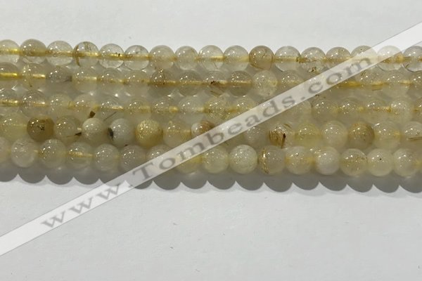 CRU926 15.5 inches 6mm round golden rutilated quartz beads wholesale