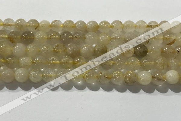 CRU927 15.5 inches 7mm round golden rutilated quartz beads wholesale