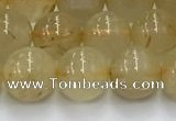 CRU952 15.5 inches 8mm round golden rutilated quartz beads