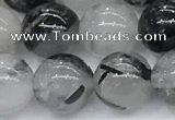 CRU956 15.5 inches 10mm round black rutilated quartz beads