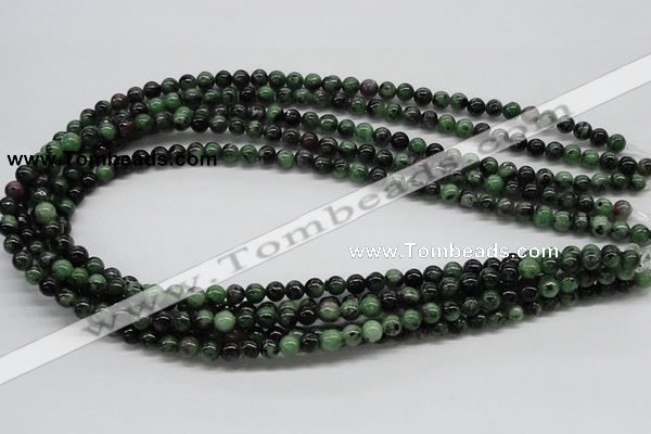 CRZ01 15.5 inches 6mm round ruby zoisite gemstone beads Wholesale