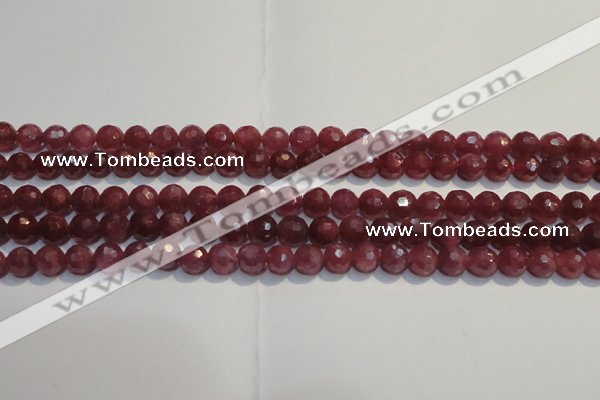 CRZ1011 15.5 inches 5.3mm - 5.8mm faceted round AAA grade ruby beads