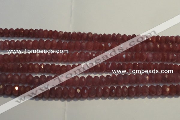 CRZ1018 15.5 inches 4*6mm faceted rondelle A grade ruby beads