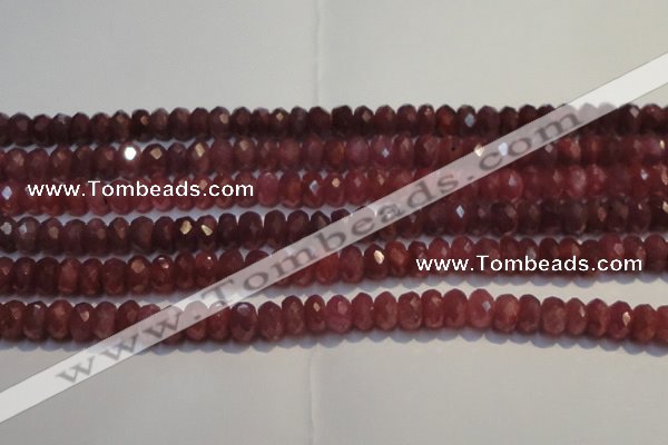 CRZ1026 15.5 inches 4*6mm faceted rondelle AA grade ruby beads