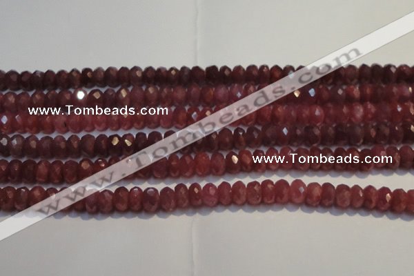 CRZ1027 15.5 inches 5*7mm faceted rondelle AA grade ruby beads