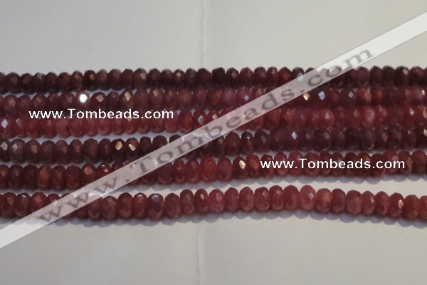 CRZ1027 15.5 inches 5*7mm faceted rondelle AA grade ruby beads