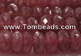 CRZ1105 15.5 inches 6*10mm faceted rondelle AAA+ grade ruby beads