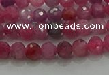 CRZ1120 15.5 inches 4mm faceted round natural ruby gemstone beads