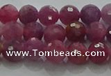 CRZ1121 15.5 inches 5mm faceted round natural ruby gemstone beads
