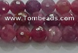 CRZ1122 15.5 inches 6mm faceted round natural ruby gemstone beads