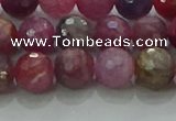 CRZ1123 15.5 inches 7mm faceted round natural ruby gemstone beads