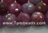 CRZ1126 15.5 inches 10mm faceted round natural ruby gemstone beads