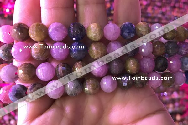 CRZ1133 15.5 inches 10mm faceted round ruby sapphire beads