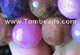 CRZ1134 15.5 inches 12mm faceted round ruby sapphire beads