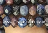 CRZ1136 15.5 inches 4*5mm faceted rondelle ruby & sapphire beads