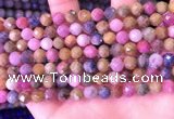 CRZ1141 15.5 inches 7mm faceted round ruby sapphire beads