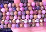 CRZ1142 15.5 inches 8mm faceted round ruby sapphire beads