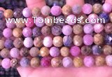 CRZ1143 15.5 inches 8mm faceted round ruby sapphire beads