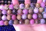 CRZ1146 15.5 inches 13mm faceted round ruby sapphire beads