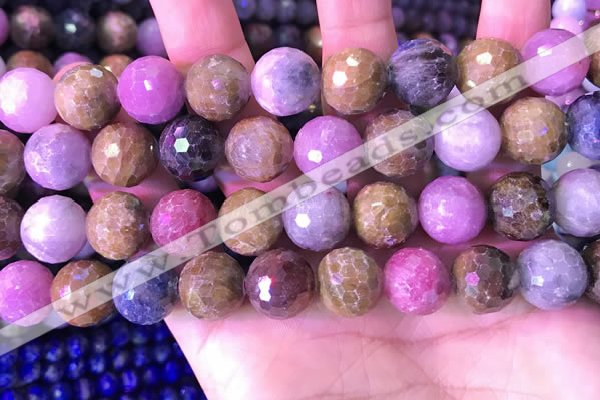 CRZ1146 15.5 inches 13mm faceted round ruby sapphire beads