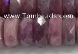 CRZ1155 15.5 inches 5*12mm faceted rondelle natural ruby beads