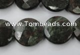 CRZ217 15.5 inches 20mm faceted coin ruby zoisite gemstone beads