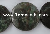 CRZ219 15.5 inches 30mm faceted coin ruby zoisite gemstone beads