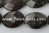 CRZ227 15.5 inches 18*25mm faceted oval ruby zoisite gemstone beads