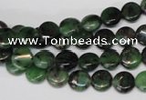 CRZ23 15.5 inches 8mm flat round ruby zoisite gemstone beads