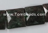 CRZ237 15.5 inches 20*20mm faceted square ruby zoisite gemstone beads