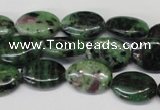 CRZ32 15.5 inches 13*18mm oval ruby zoisite gemstone beads