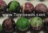 CRZ359 15.5 inches 15mm faceted round natural ruby zoisite beads