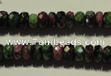 CRZ365 15.5 inches 6*9mm faceted rondelle natural ruby zoisite beads